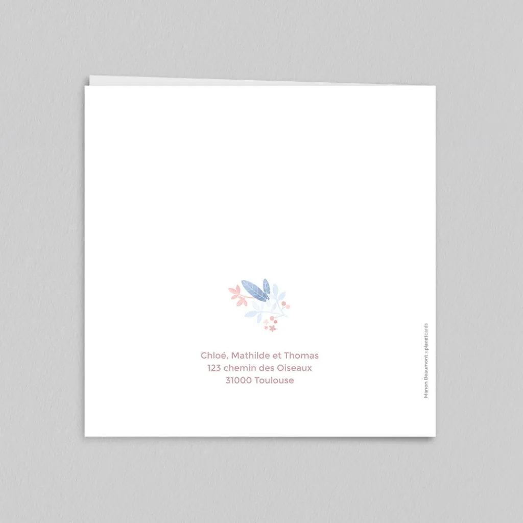 Faire-part Naissance Animaux | Créations En Collaboration^Planet cards Couronne d'Oiseaux