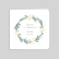 Faire-part Baptême Civil | Faire-part Baptême Champêtre^Planet cards Couronne Douce