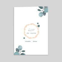 Livret De Messe Mariage^Planet cards Couronne Eucalyptus et Fleurs Séchées