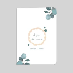 Livret De Messe Mariage^Planet cards Couronne Eucalyptus et Fleurs Séchées