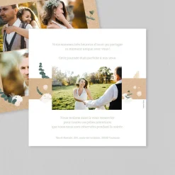Carte Remerciement Mariage Champêtre^Planet cards Couronne Eucalyptus et Hortensia
