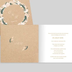 Faire-part Mariage Bohème | Faire-part Mariage Champêtre^Planet cards Couronne Eucalyptus et Hortensia