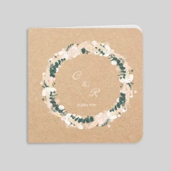 Faire-part Mariage Bohème | Faire-part Mariage Champêtre^Planet cards Couronne Eucalyptus et Hortensia