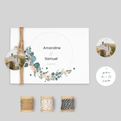 Faire-part Mariage Bohème | Faire-part Mariage Champêtre^Planet cards Couronne Eucalyptus et Végétal