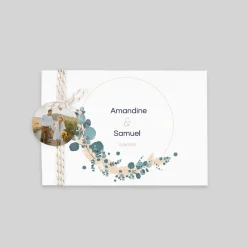 Faire-part Mariage Bohème | Faire-part Mariage Champêtre^Planet cards Couronne Eucalyptus et Végétal