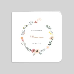 Faire-part Communion^Planet cards Couronne Fleurie