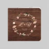 Faire-part Mariage Champêtre^Planet cards Couronne Florale sur Bois