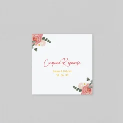 Coupon-réponse Mariage^Planet cards Couronne Roses