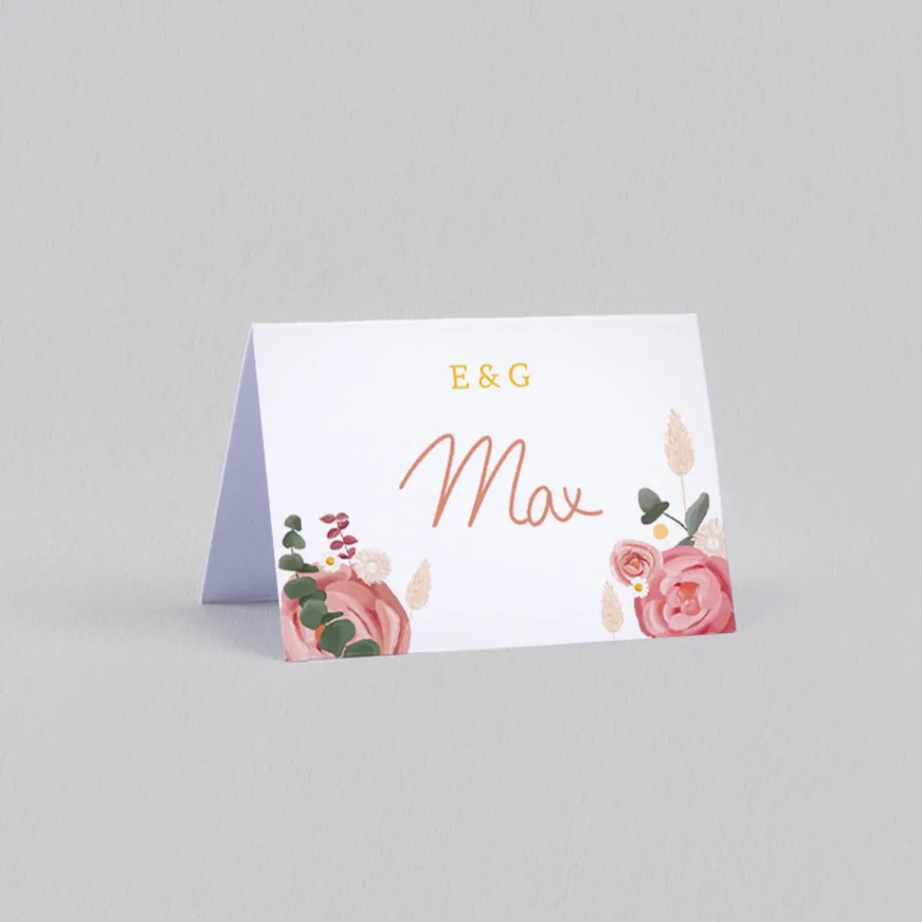 Marque-place Mariage^Planet cards Couronne Roses