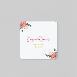 Coupon-réponse Mariage^Planet cards Couronne Roses