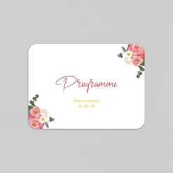 Programme De Mariage^Planet cards Couronne Roses