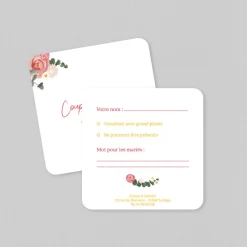 Coupon-réponse Mariage^Planet cards Couronne Roses