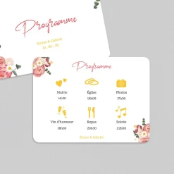 Programme De Mariage^Planet cards Couronne Roses