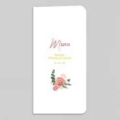 Menu De Mariage^Planet cards Couronne Roses
