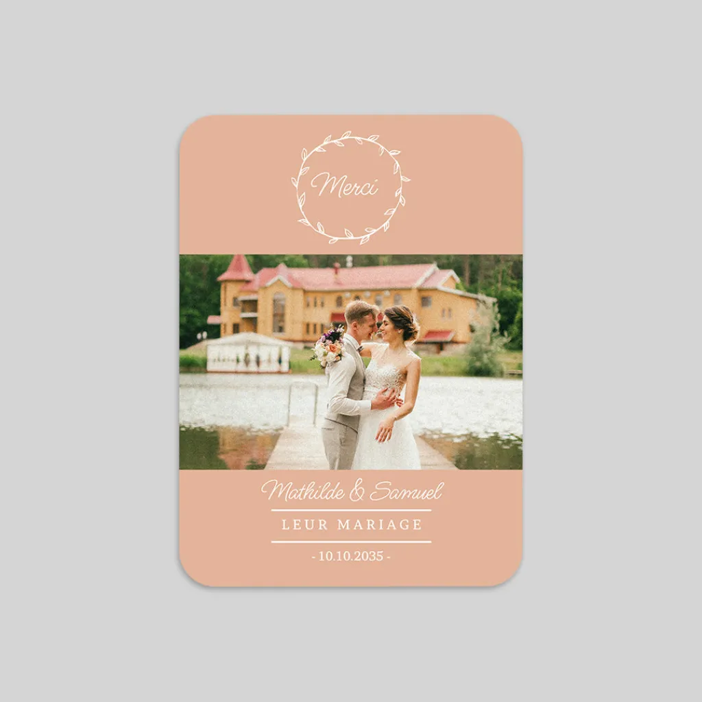Carte Remerciement Mariage Champêtre^Planet cards Couronne végétale