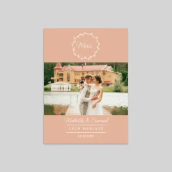 Carte Remerciement Mariage Champêtre^Planet cards Couronne végétale
