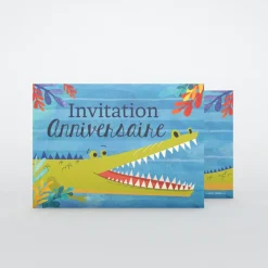Carte Invitation Anniversaire Enfant Animaux | Carte Invitation Anniversaire Enfant Garçon^Planet cards Crocodile rigolo