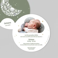 Faire-part Naissance Original | Créations En Collaboration^Planet cards Croissant de Lune