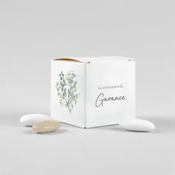 Boite À Dragées Communion^Planet cards Croix Bouquet d'Eucalyptus