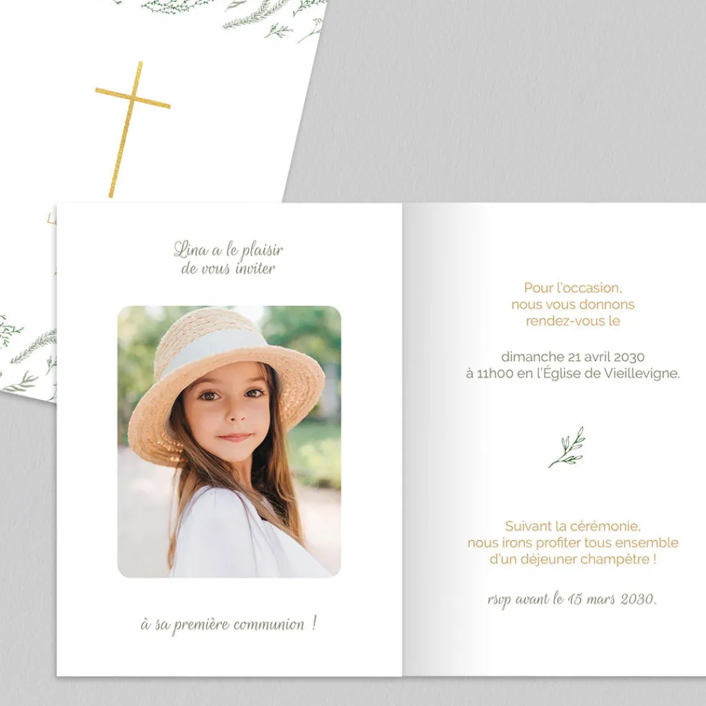 Faire-part Communion^Planet cards Croix des Champs