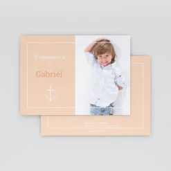 Faire-part Communion^Planet cards Croix délicate
