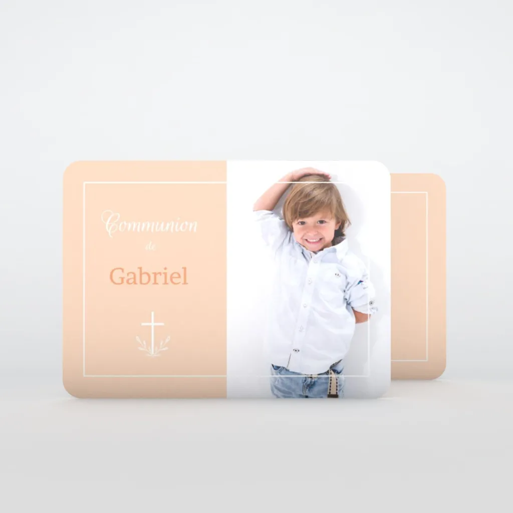 Faire-part Communion^Planet cards Croix délicate