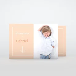 Faire-part Communion^Planet cards Croix délicate