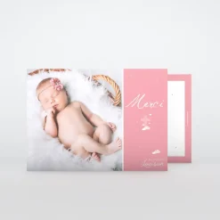 Carte Remerciement Baptême Fille^Planet cards Croix Et Nuage