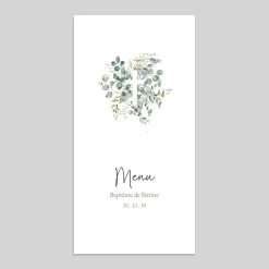 Menu Baptême^Planet cards Croix Eucalyptus