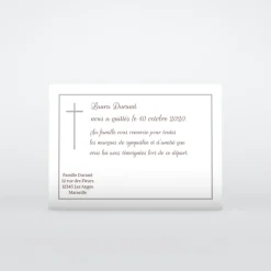 Faire-part Décès^Planet cards Croix grise