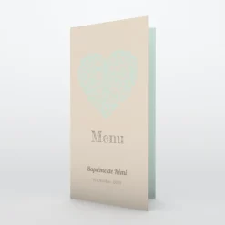 Menu Baptême^Planet cards Cœur Original