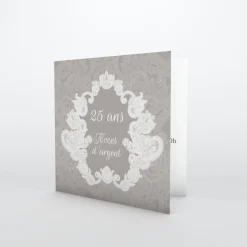 Carte Invitation Noces D'argent | Carte Invitation Noces D'argent^Planet cards Dentelle Douce