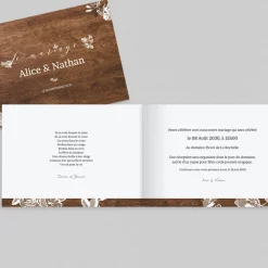 Faire-part Mariage Champêtre^Planet cards Dentelle et bois