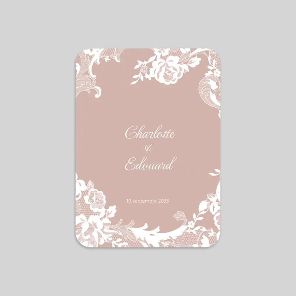 Faire-part Mariage Champêtre^Planet cards Dentelle et roses