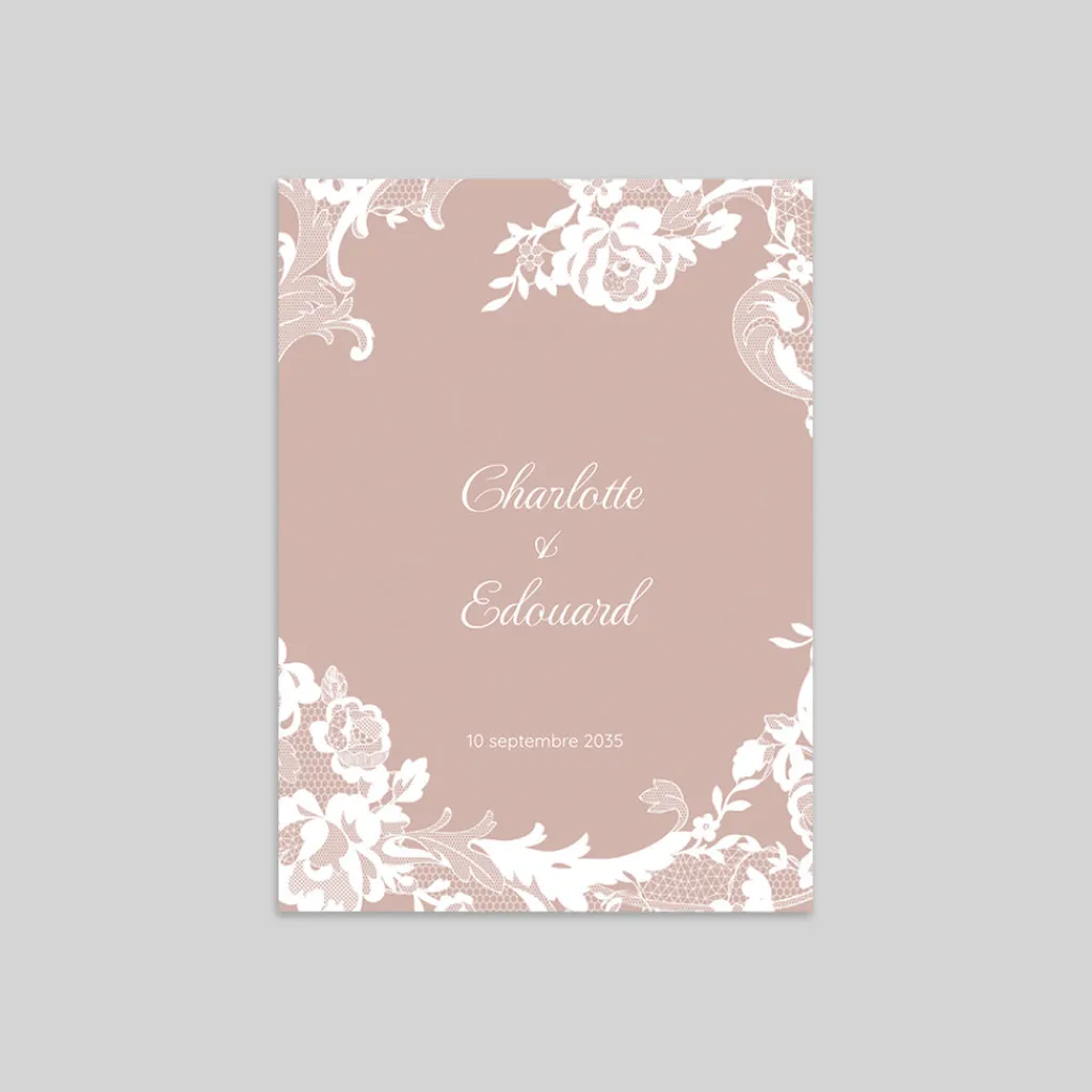 Faire-part Mariage Champêtre^Planet cards Dentelle et roses