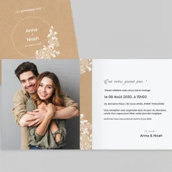 Faire-part Mariage Champêtre^Planet cards Dentelle et roses blanches