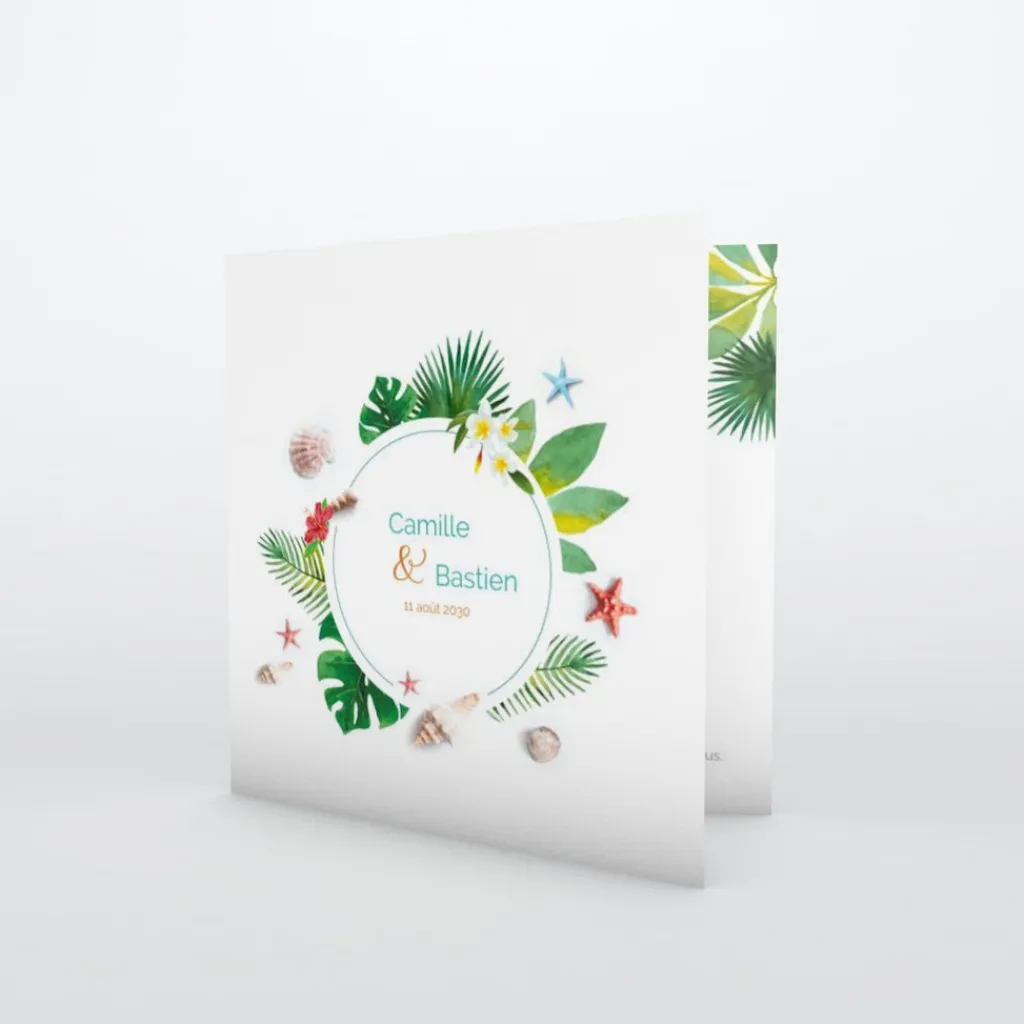 Faire-part Mariage Champêtre^Planet cards Destination plage