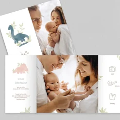 Faire-part Naissance Animaux | Faire-part Naissance Garçon^Planet cards Dinosaure Aquarelle