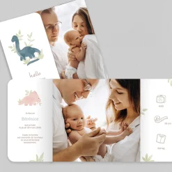 Faire-part Naissance Animaux | Faire-part Naissance Garçon^Planet cards Dinosaure Aquarelle
