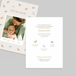 Faire-part Naissance Animaux | Faire-part Naissance Fille^Planet cards Dinosaure Liberty