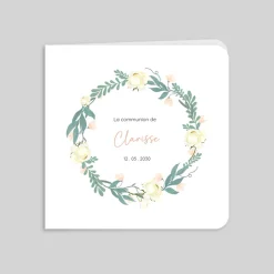 Faire-part Communion^Planet cards Délicate Couronne de Fleurs