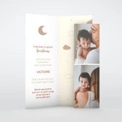 Faire-part Naissance Marque-page^Planet cards Douce Lune