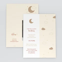 Faire-part Naissance Marque-page^Planet cards Douce Lune