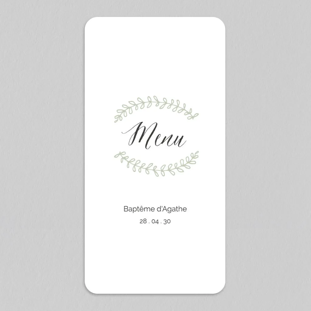 Menu Baptême^Planet cards Douceur Champêtre