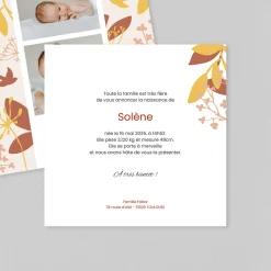 Faire-part Naissance Fille^Planet cards Douceur De La Nature