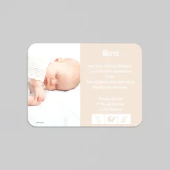 Carte Remerciement Naissance Magnet^Planet cards Douceur en fleur magnet