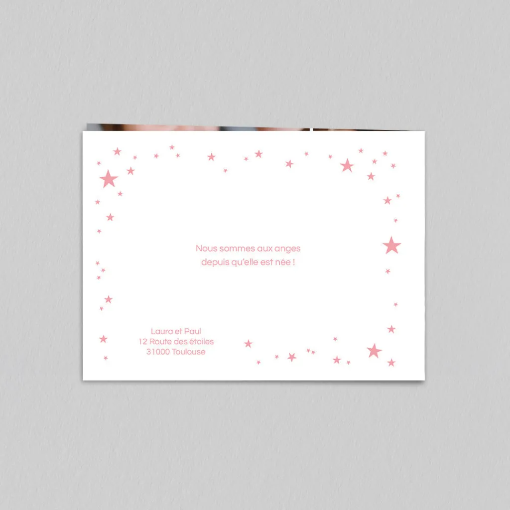 Faire-part Naissance Fille^Planet cards Douceur Étoilée