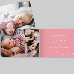 Faire-part Naissance Fille^Planet cards Douceur Étoilée