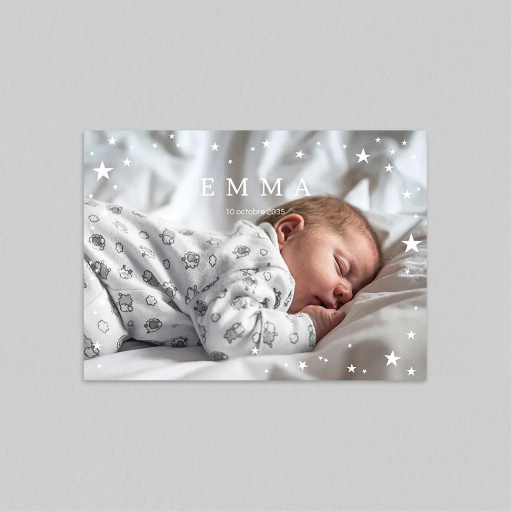 Faire-part Naissance Fille^Planet cards Douceur Étoilée