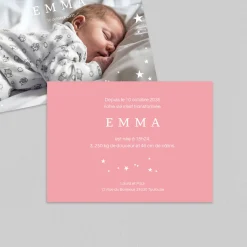 Faire-part Naissance Fille^Planet cards Douceur Étoilée